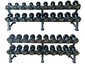 FTX-411.1 Комплект полиуретановых гантелей 2,5-50кг (20пар) со стойками