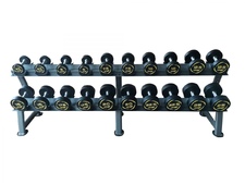 FTX-412.1 Комплект полиуретановых гантелей 2,5-25кг (10пар) со стойкой