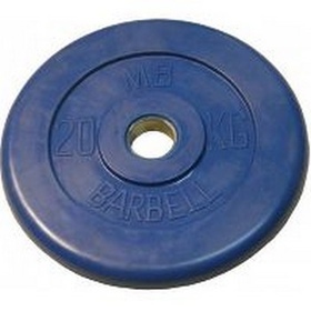 ДИСК "BARBELL" 20 КГ ОБРЕЗИН. ЦВЕТНОЙ диам.26мм, 31мм, 51мм