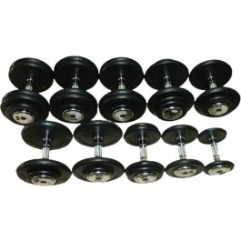 Гантельный ряд ZSO 2,5 кг - 25 кг (10 пар), шаг 2,5 кг, BASIC